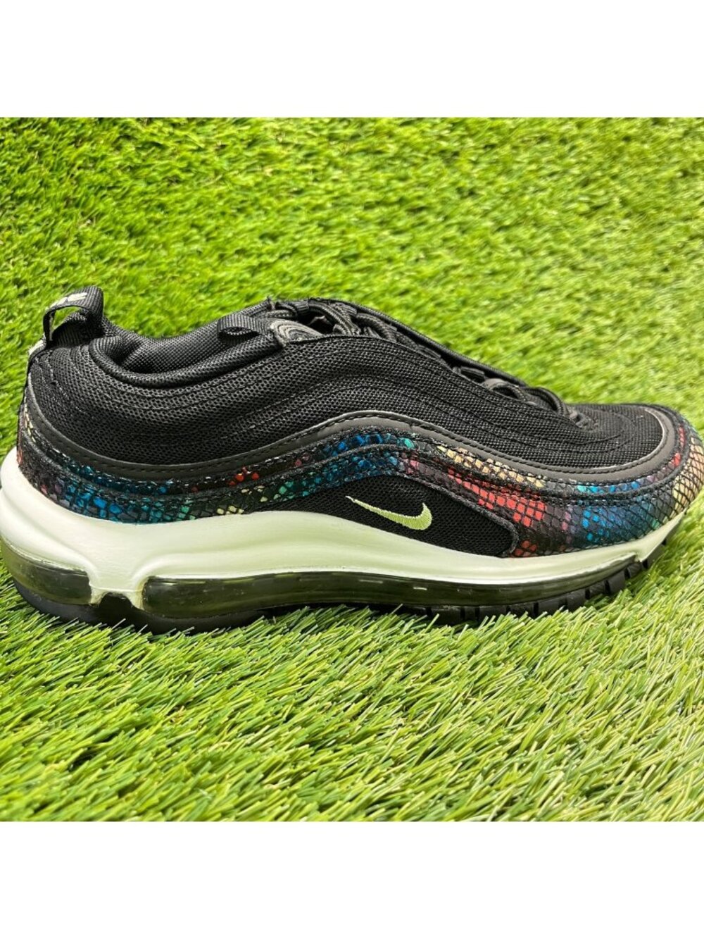 Nike Air Max 97 SE Rainbow Snake Womens Size 8.5 Black Running Shoes Sneakers
